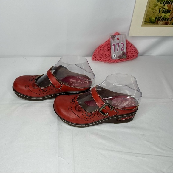L'Artiste Aneria By Spring Step America Clog Red Size 35 - Picture 4 of 12